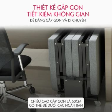 GIƯỜNG GẤP GỌN VĂN PHÒNG CÓ BÁNH XE