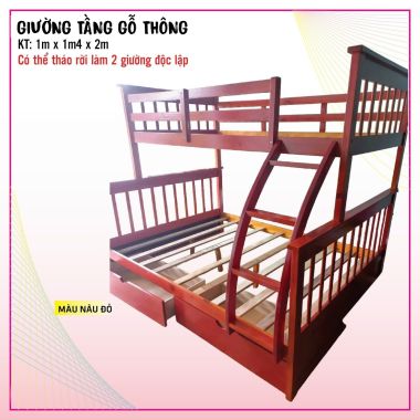 GIƯỜNG TẦNG GỖ THÔNG