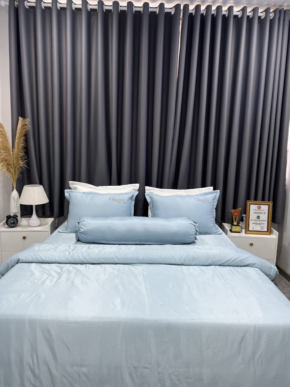 BỘ DRAP LỤA COTTON 1 MÀU CHAGOTA